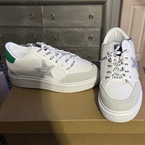 White and Green Women's Sneakers